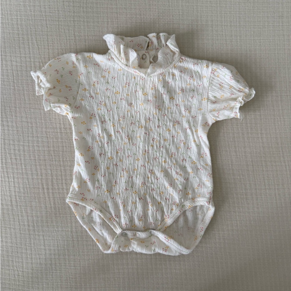 Zara Floral Baby Bodysuit with Ruffle Collar